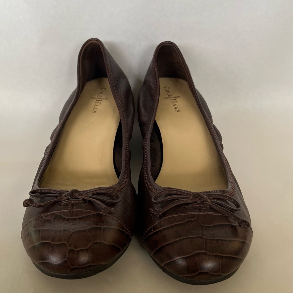Cole Haan Nike Air Women’s Size 8B Ballet Wedges With Ribbon Detail EUC